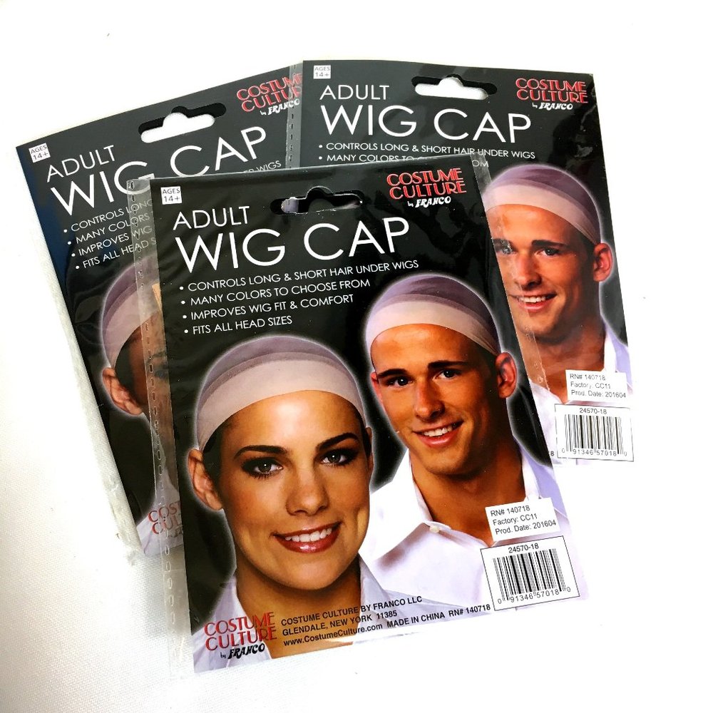 Adult Natural Color Wig Cap Lot of 3  NWT NOS